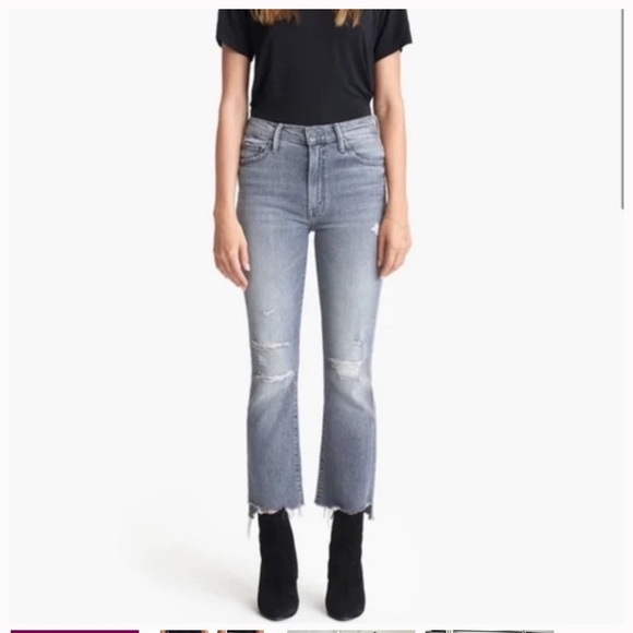 Mother Denim | Insider Crop Step Fray Best Left in the Shadows Sz 24/2 Gray Wash - Picture 1 of 14